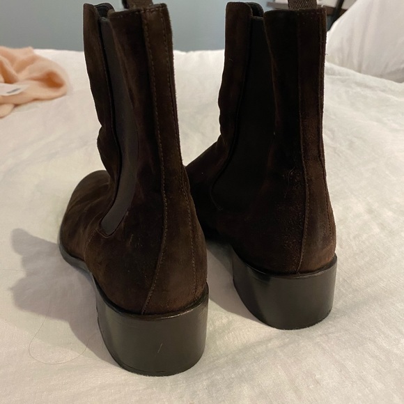 Prada chocolate brown suede booties - Picture 5 of 7
